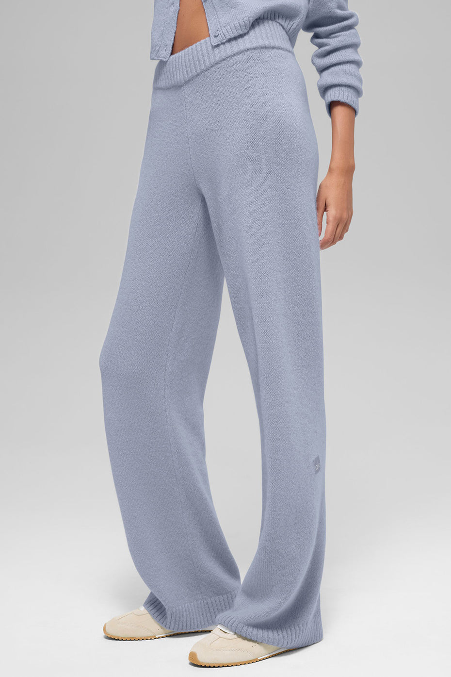 Wool Cashmere High-Waist New Class Wide Leg Pant - Winter Frost